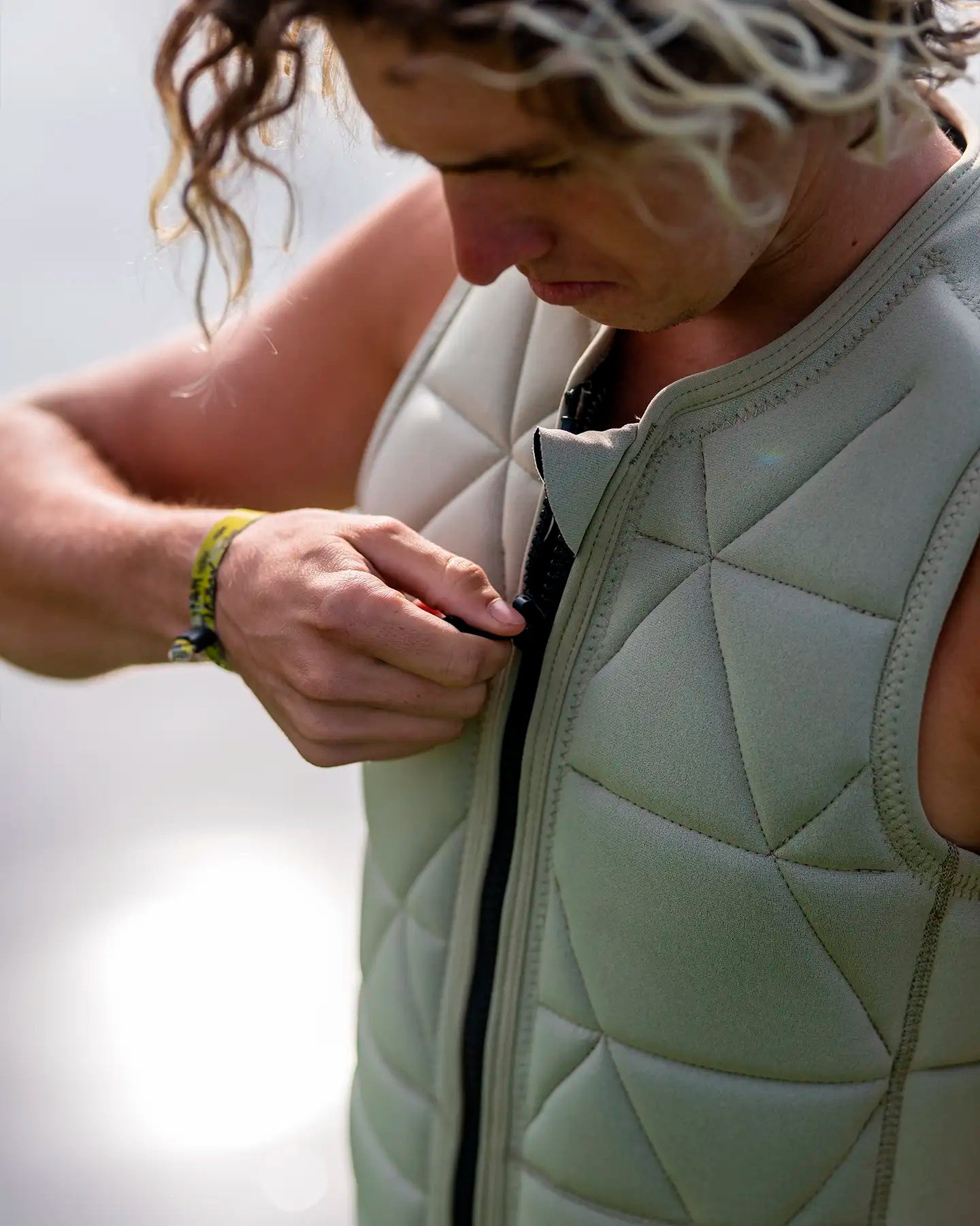 Follow Love nor Money Mens Impact Vest - Khaki Lifestyle 2