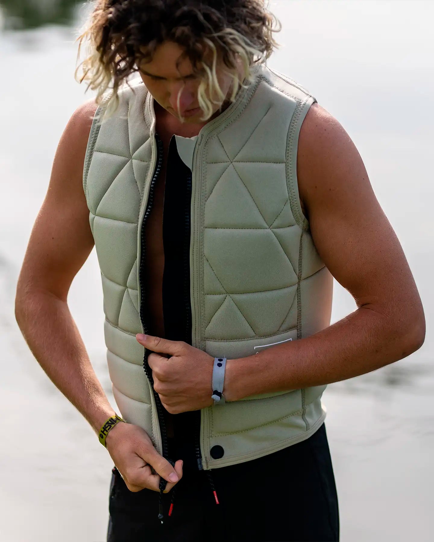 Follow Love nor Money Mens Impact Vest - Khaki Lifestyle 3