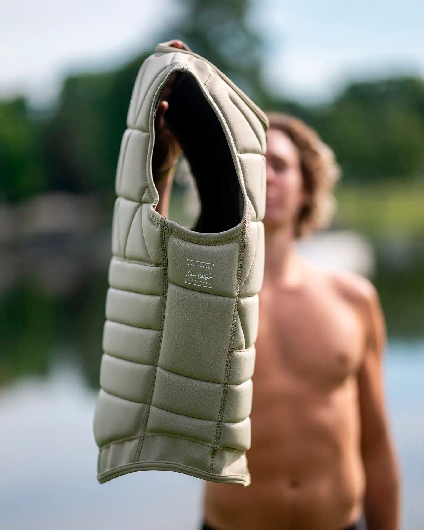 Follow Love nor Money Mens Impact Vest - Khaki Lifestyle 8