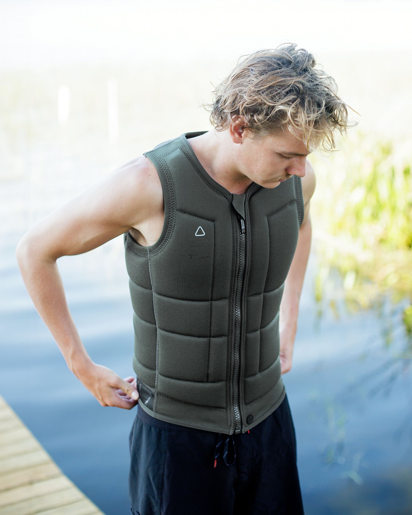 Follow Affiliate Mens Impact Vest - Olive Lifestyle 2