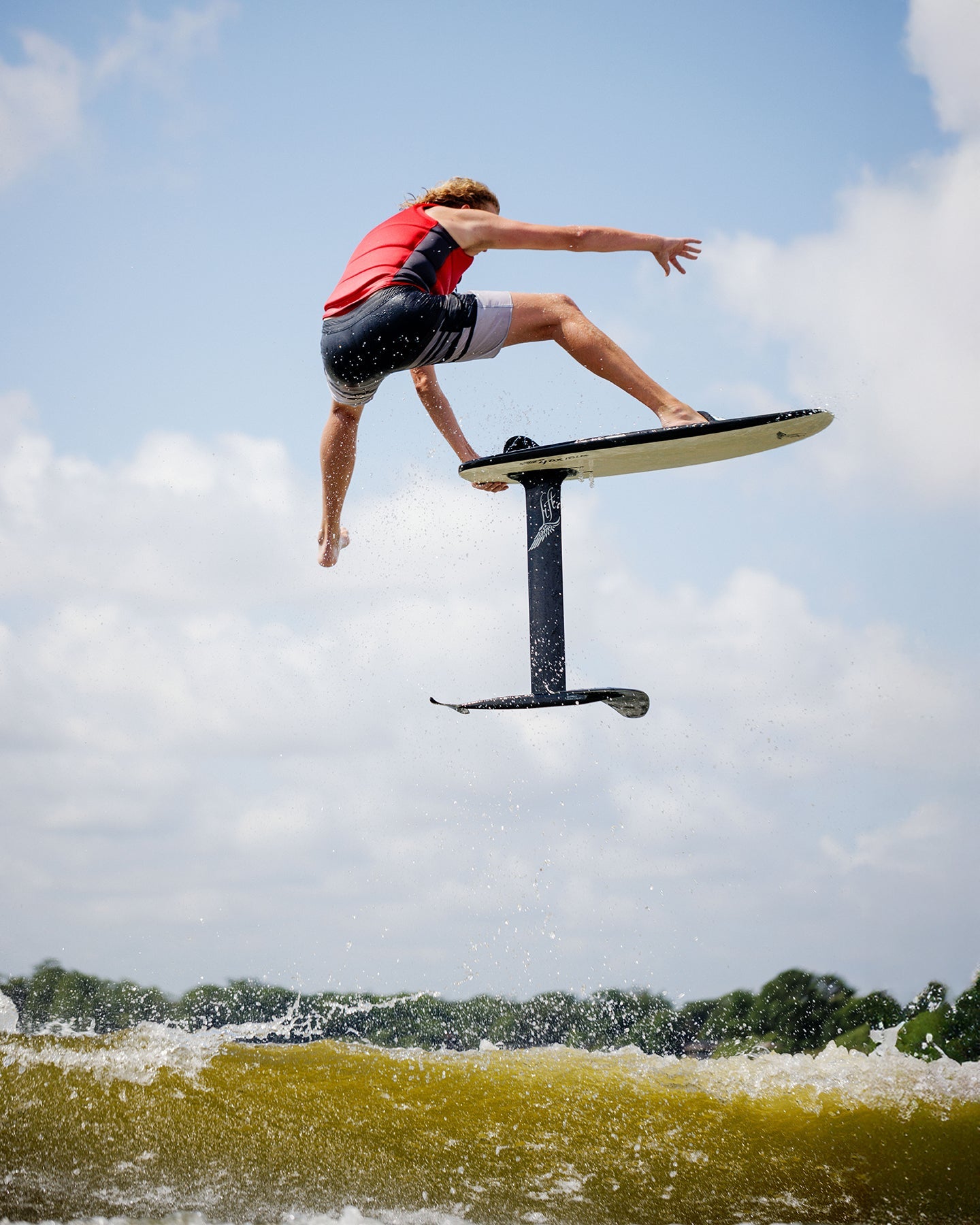 Follow Corp Mens Impact Vest - Red/Grey Lifestyle 3