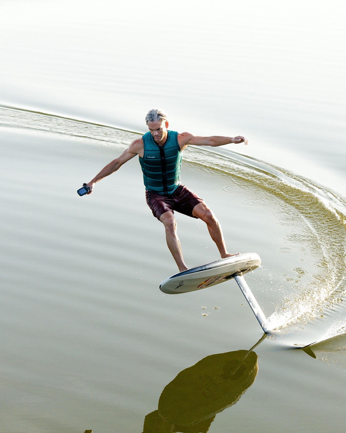 Follow P1 Traction Impact Vest - Emerald, on water