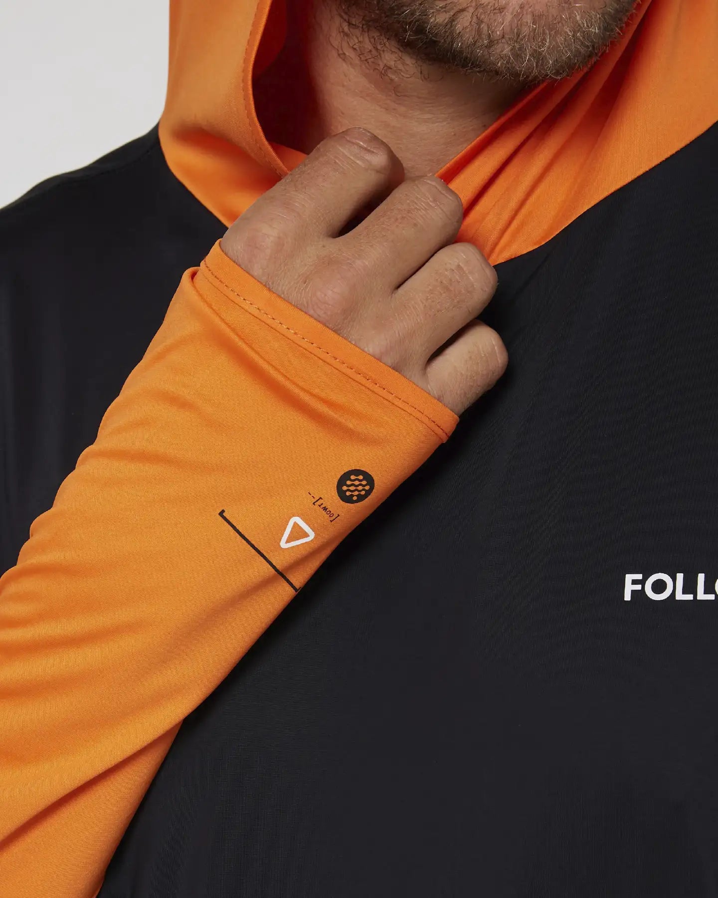 Follow Water Hood L/S - Black/Orange 1