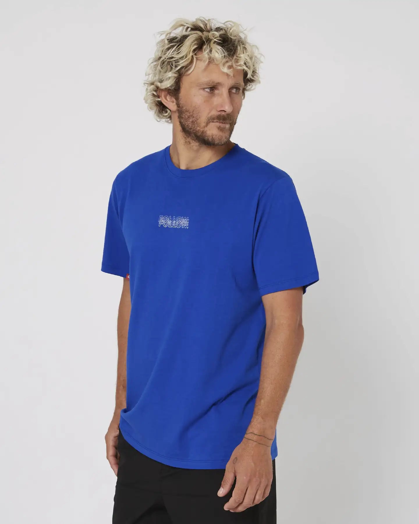 Follow Stacked Tee - Blue 5