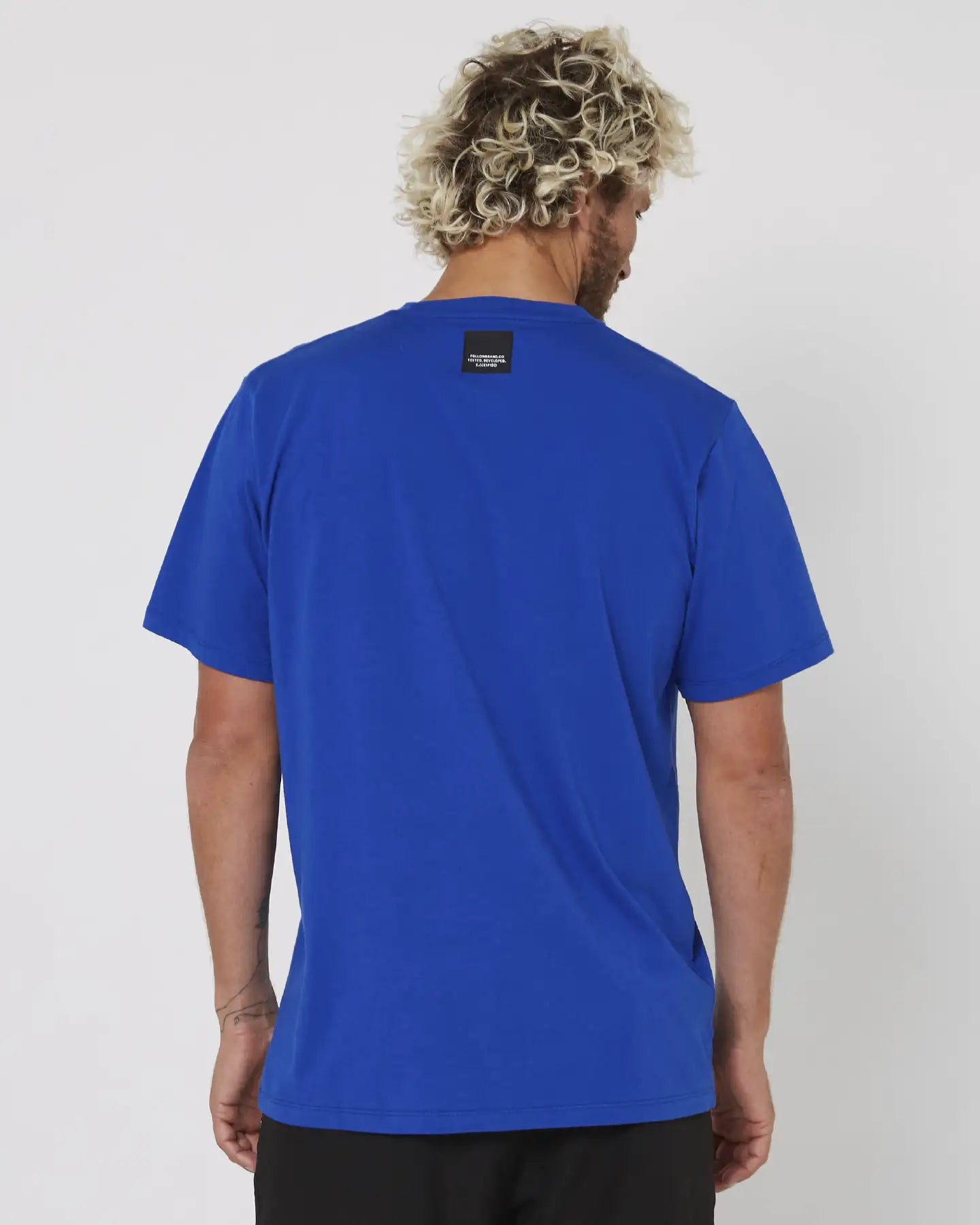 Follow Stacked Tee - Blue