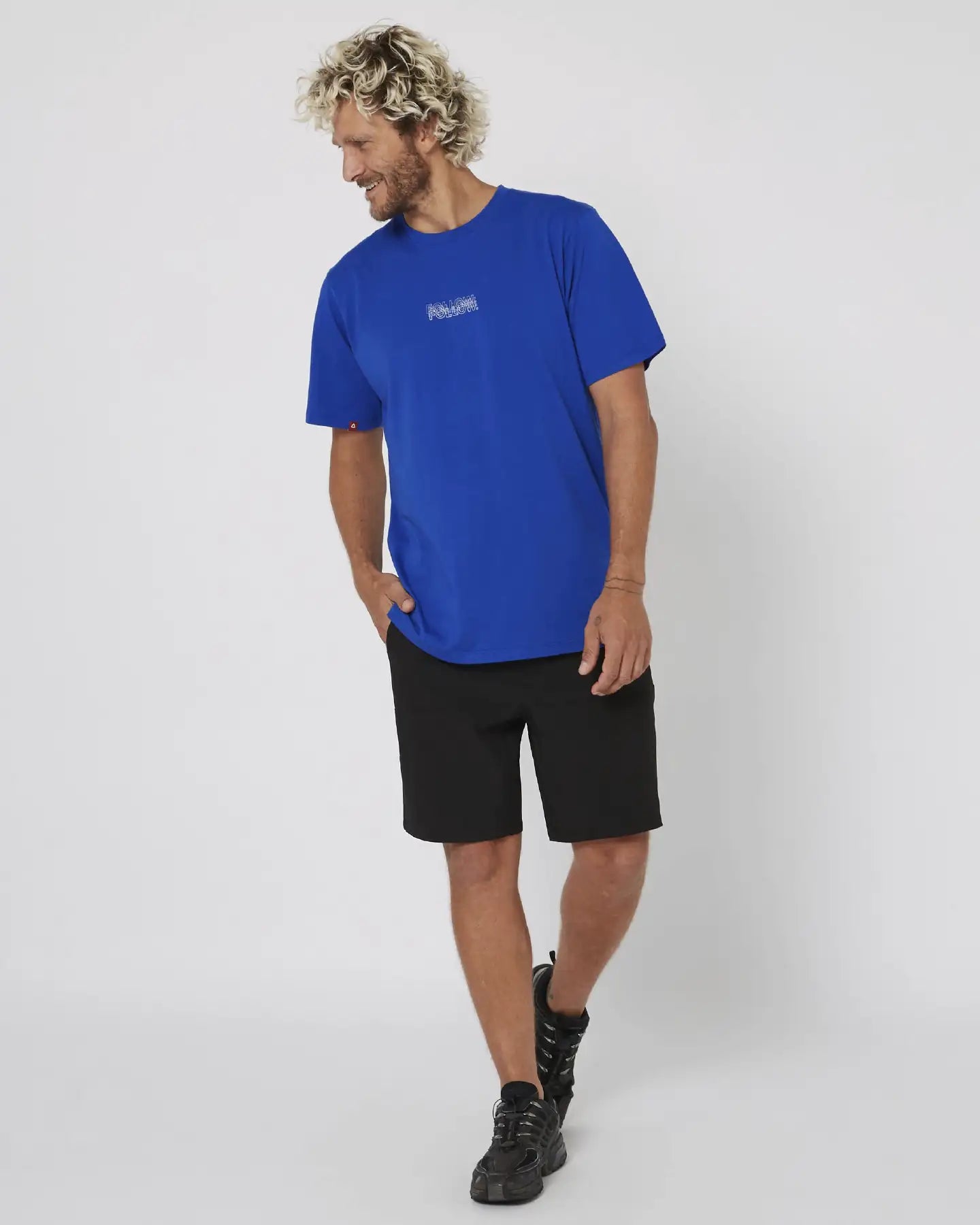 Follow Stacked Tee - Blue 3