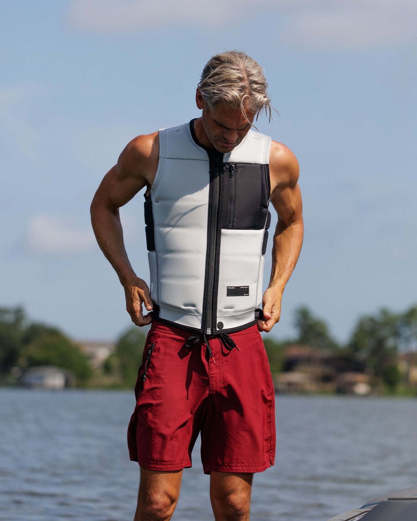 Follow Affix Mens Impact Vest - Silver Lifestyle 2