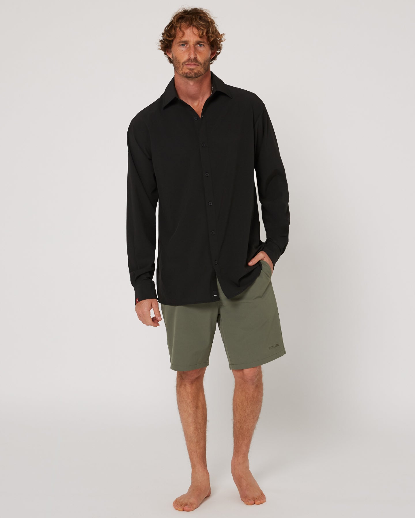 Follow Tech Shirt L/S - Black, rear view