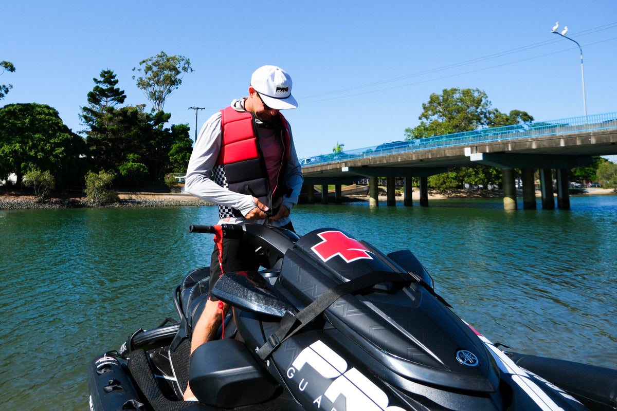 The Pro Guarding x Follow collaboration consists of our UPF 30+  sun protective clothing, welded board shorts and Pro Guarding Life Jacket
