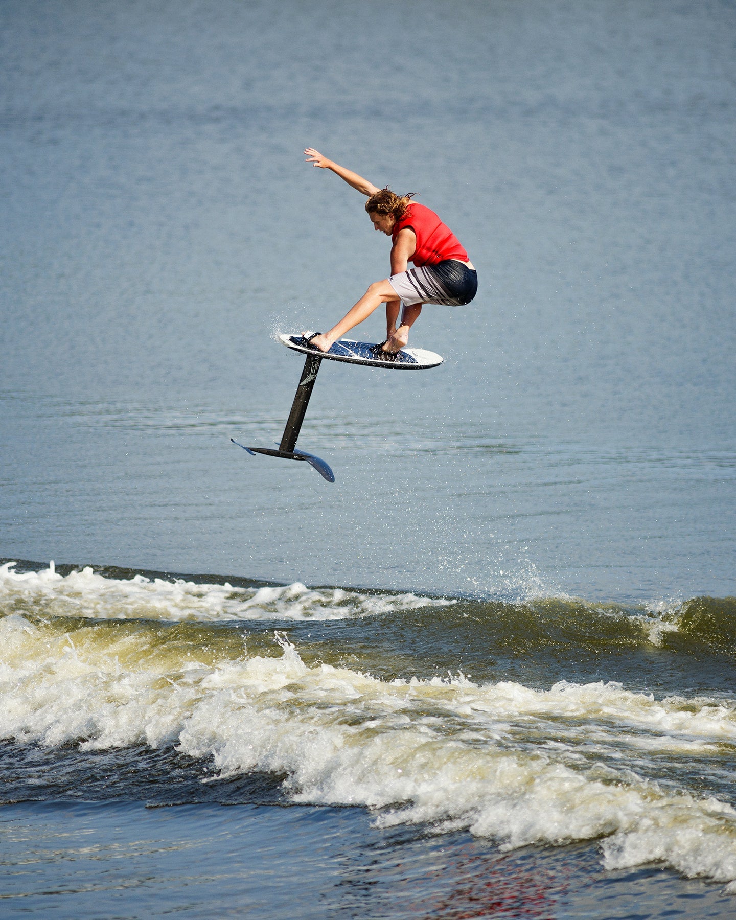 Follow Corp Mens Impact Vest - Red/Grey Lifestyle 8
