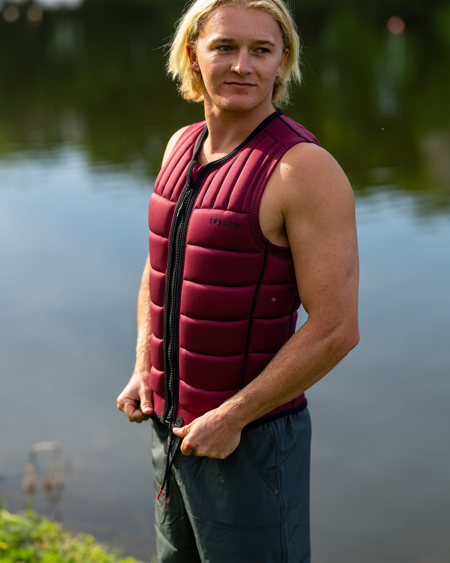 Follow Total Impact Vest - Maroon Lifestyle 2