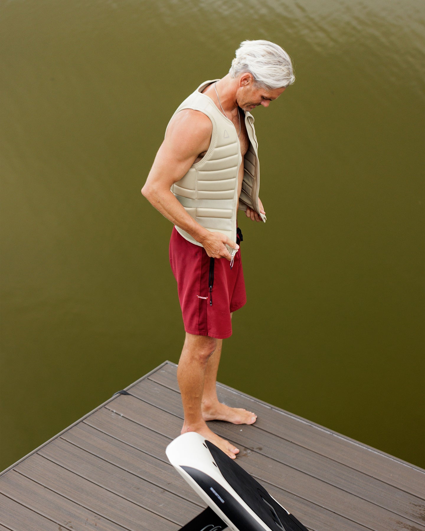 Follow Asset Impact Vest - Khaki Lifestyle 4