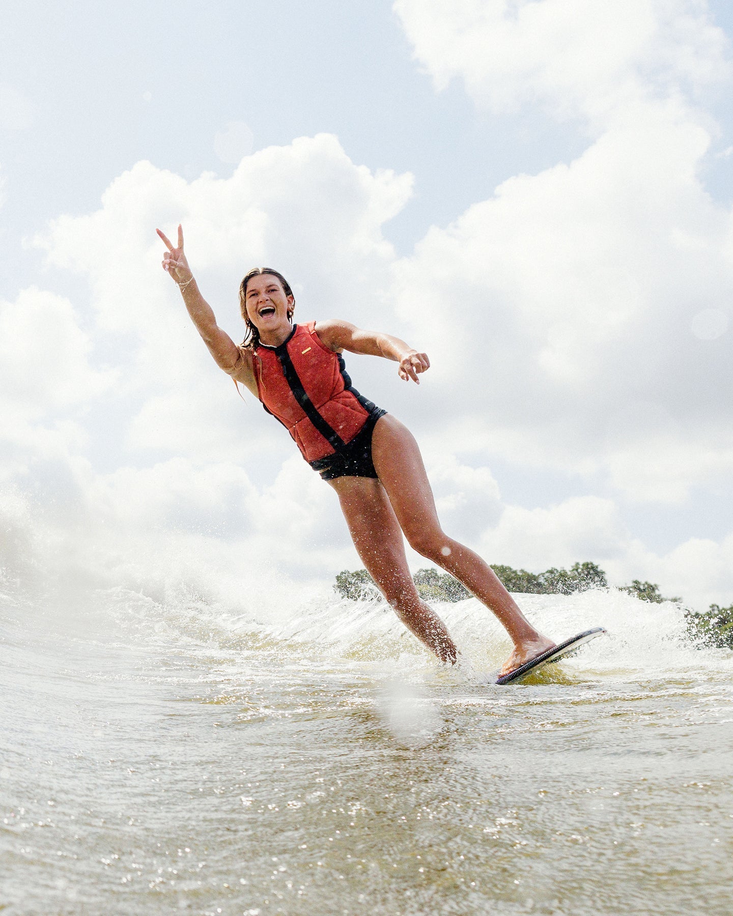 Follow Cleo Impact Vest - Coral Lifestyle 2