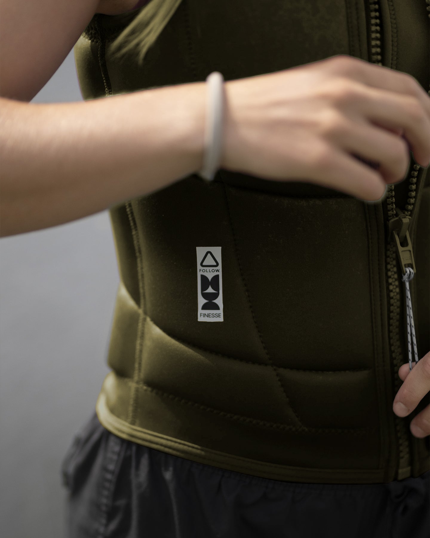 Follow Finesse Impact Vest - Olive Lifestyle 2
