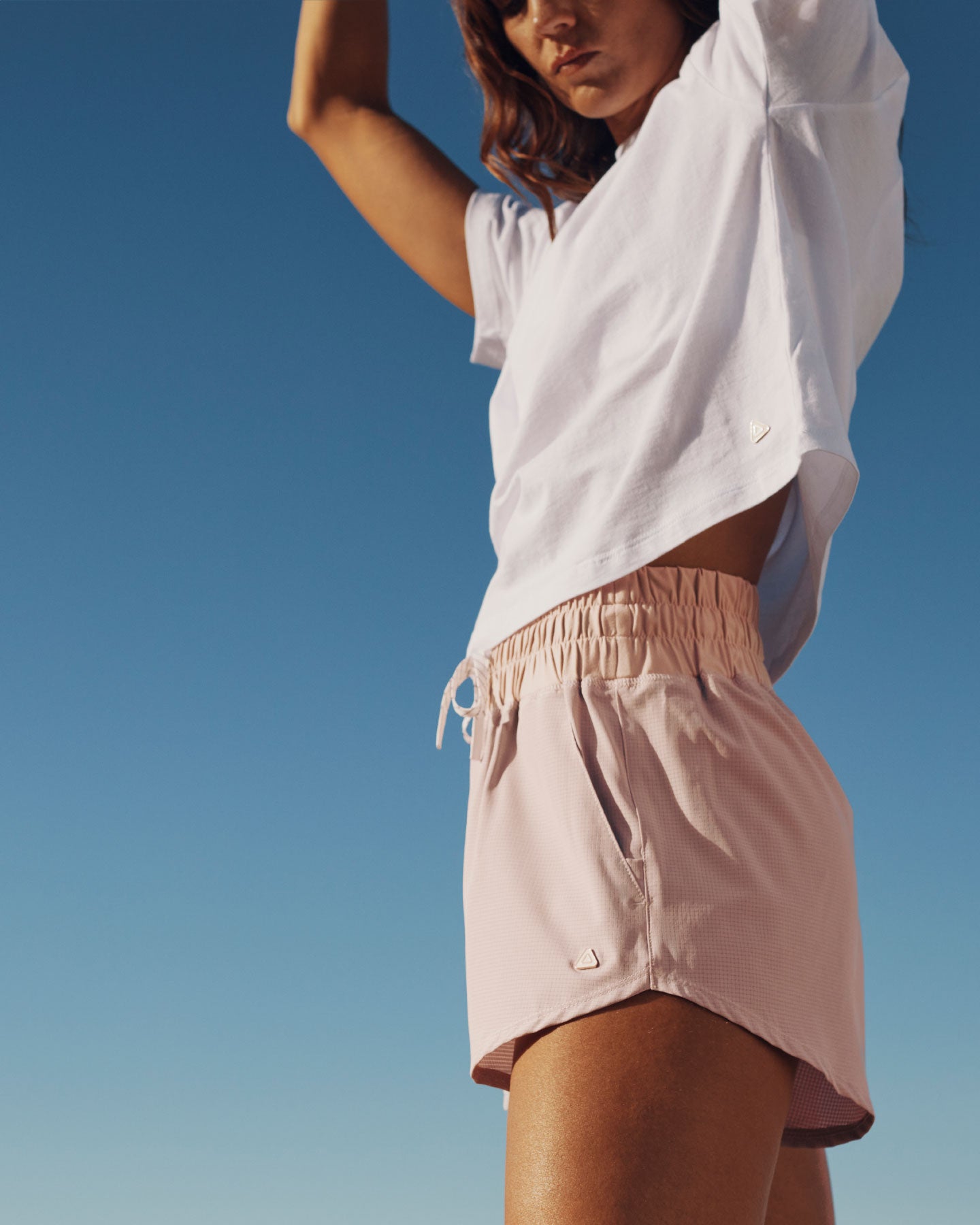 Follow Maven Shorts - Pastel Pink, rear view